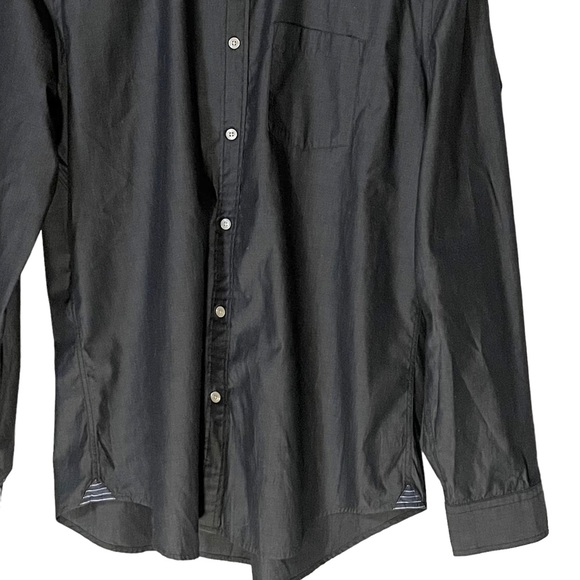 Express Men's Long Sleeve Button Front Button Collar Shirt Deep Grey Size XL - Picture 4 of 10